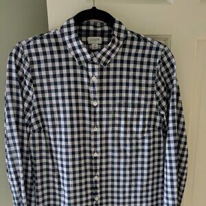J Crew Button Down Shirt - Navy Checkered